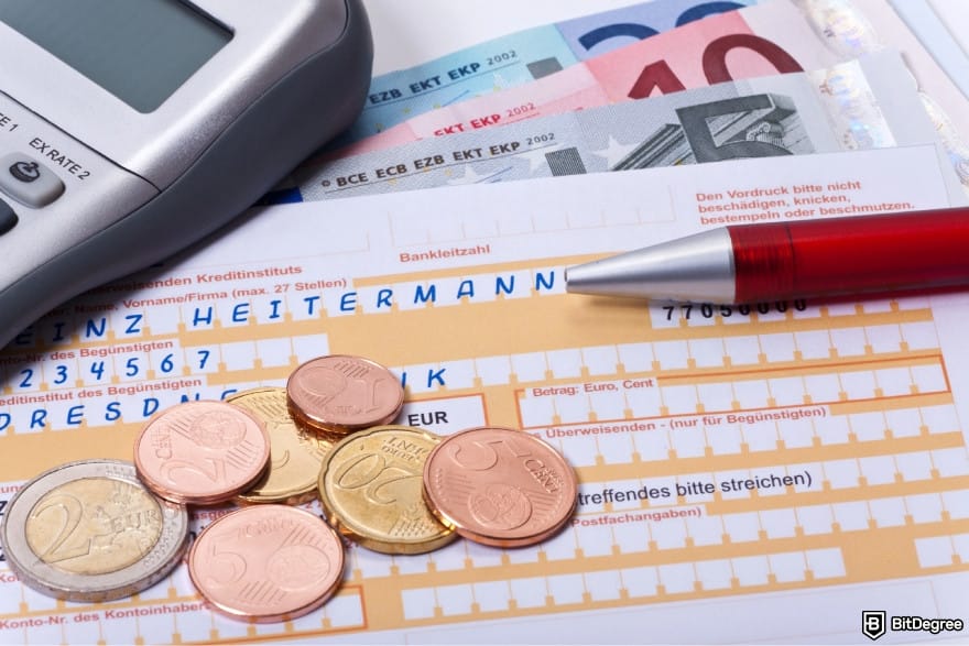 How to send money online: a bank statement.