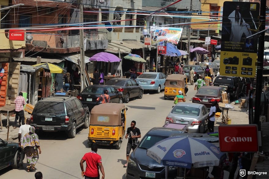How to Send Money to Nigeria From UK: a broad street in Nigeria.