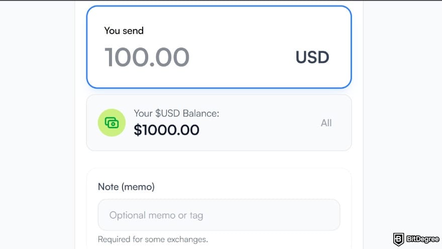How to send money to Nigeria from USA: enter the amount to send.