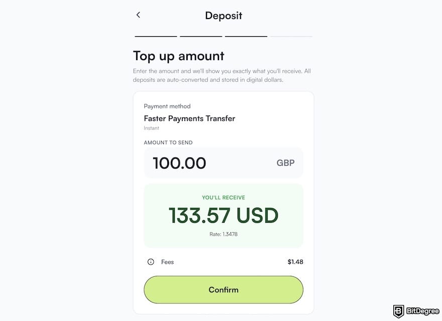 How to send money to Pakistan from UK: entering the top-up amount on Ogvio.