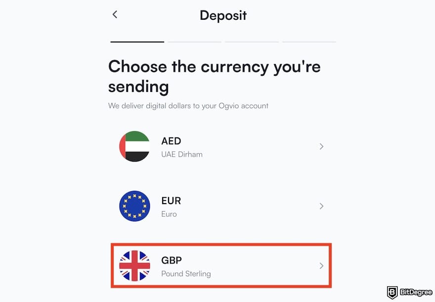 How to send money to Pakistan from UK: depositing GBP on Ogvio.