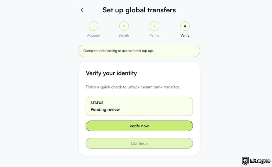 How to send money to Pakistan from UK: Ogvio identity verification pending status.