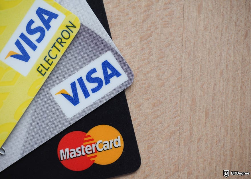 How to send money with debit card: Visa and Mastercard cards to illustrate prepaid debit cards.