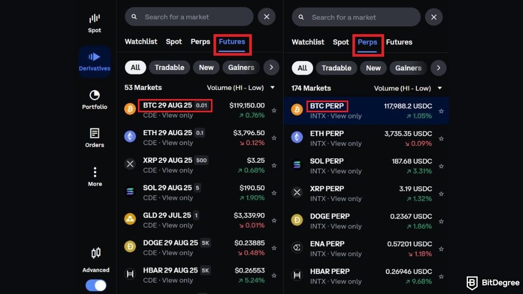 How to short crypto on Coinbase: a side-by-side comparison between Perps and Futures on Coinbase.