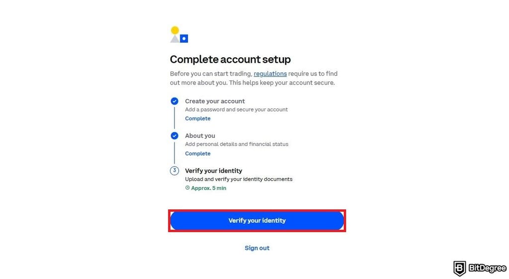 How to short crypto on Coinbase: verifying identity on Coinbase.