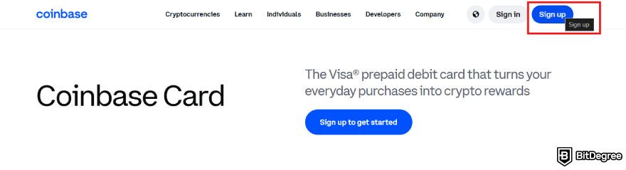 How to spend Bitcoin: sign up for the Coinbase Card.