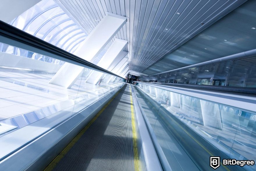 How to start a crypto business: a moving walkway.