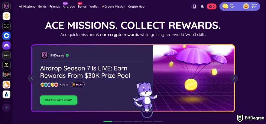 How to start affiliate marketing: earn crypto with BitDegree Missions.