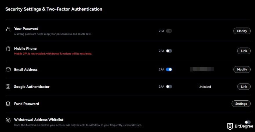 How to trade commodities: BTCC security features.