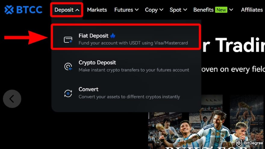 How to trade crypto futures: access [Fiat Deposit].