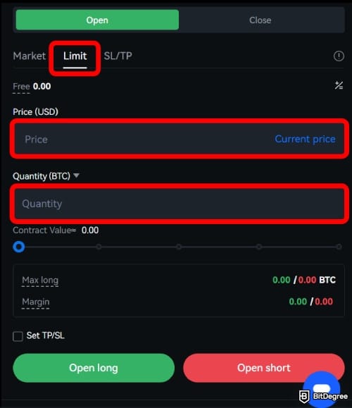 How to trade crypto futures: enter limit order details. How to trade crypto futures: enter limit order details.