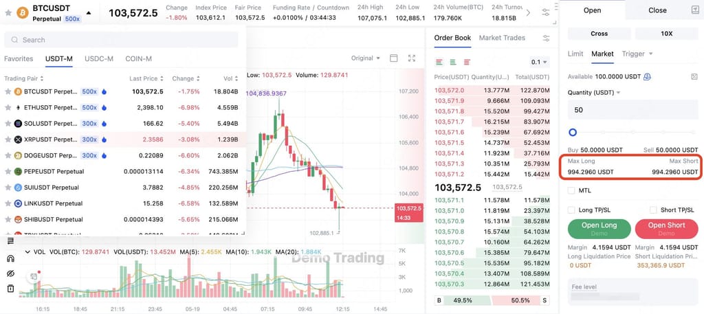 How to trade futures on MEXC: open long and short on MEXC.