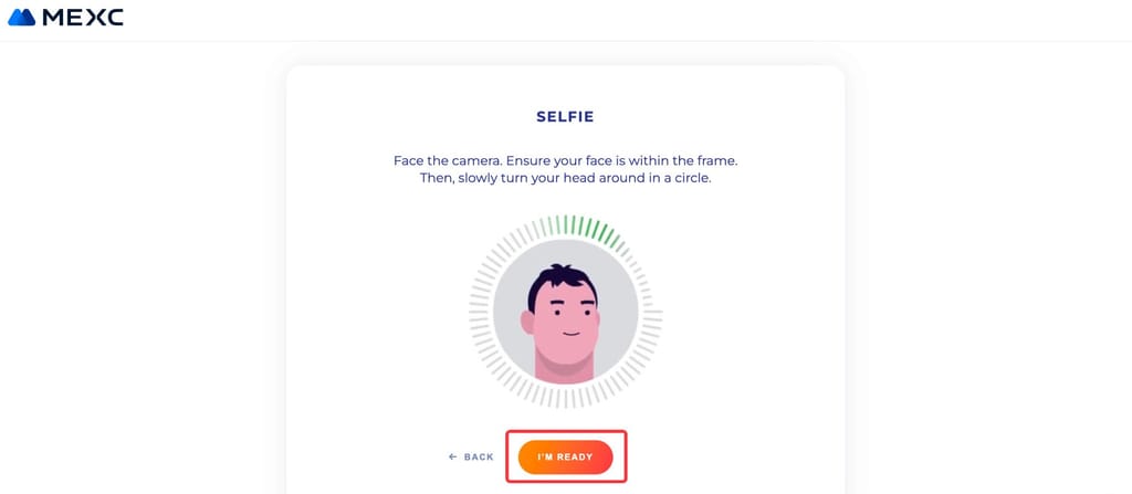 How to trade futures on MEXC: the facial recognition process on MEXC.