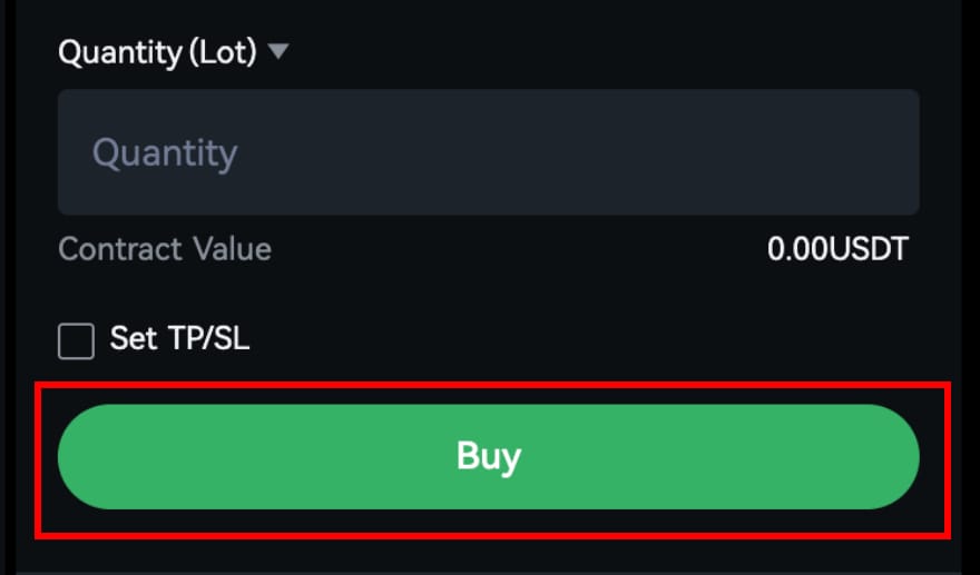 How to trade US stocks for beginners: BTCC TradFi with the Buy button highlighted. How to trade US stocks for beginners: BTCC TradFi with the Buy button highlighted.