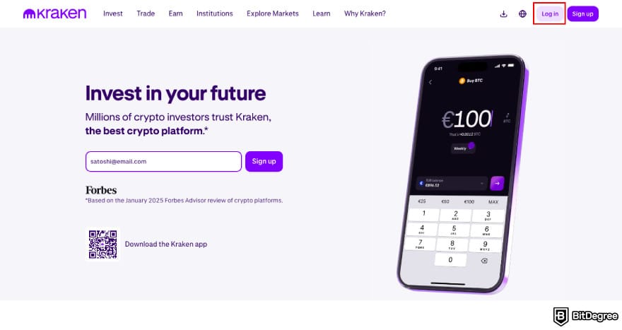 How to transfer crypto from Kraken: log in to your Kraken account.