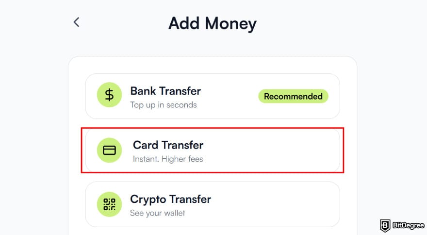 How to transfer money from Apple Pay to bank instantly: [Card Transfer] as an [Add Money] option on Ogvio.