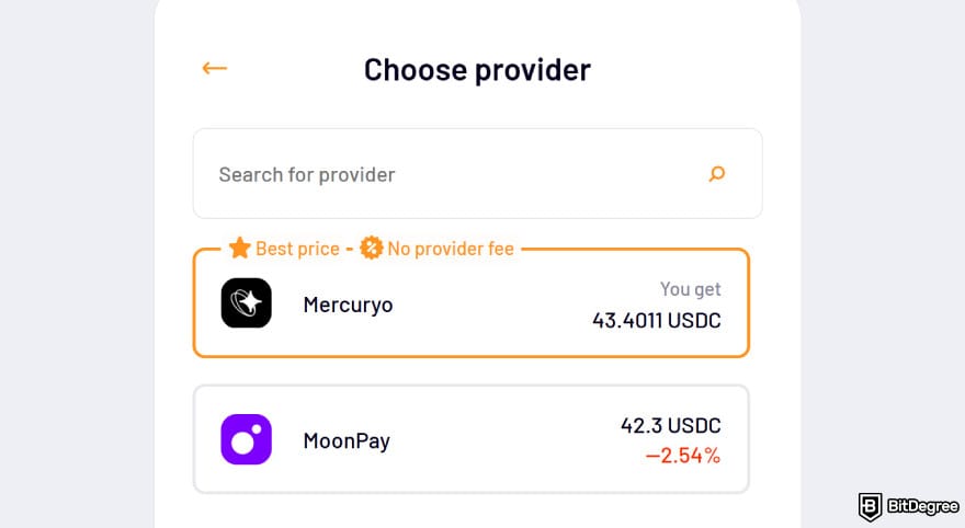 How to transfer money from Chime to bank account: selecting payment provider.