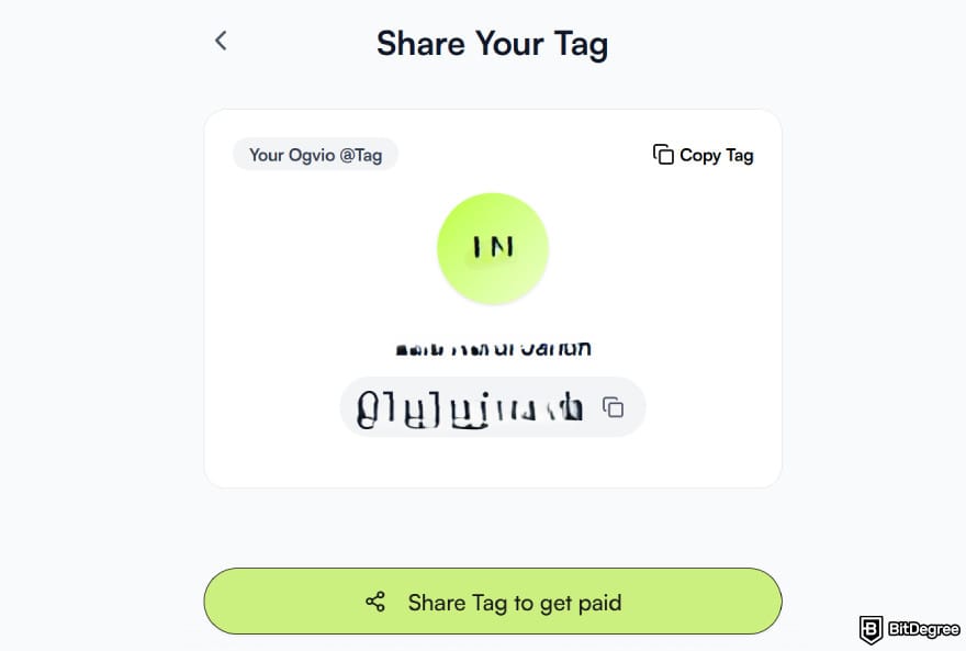 How to transfer money from Chime to bank account: a sample of Ogvio's @Tag.