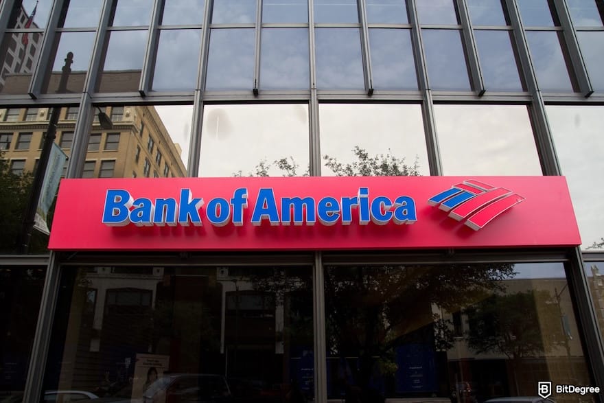 How to transfer money from Venmo to bank: Bank of America building.