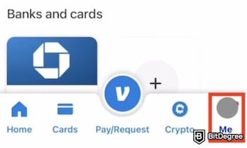 How to transfer money from Venmo to bank: the [Me] icon on the Venmo app highlighted.