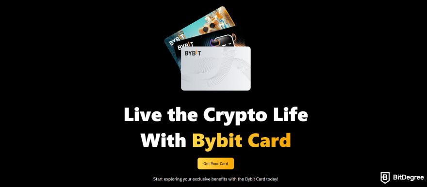 How to turn crypto into cash: Bybit card page.