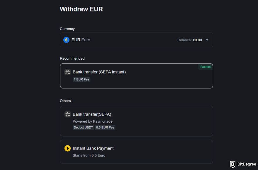 How to turn crypto into cash: Binance's fiat withdrawal screen.