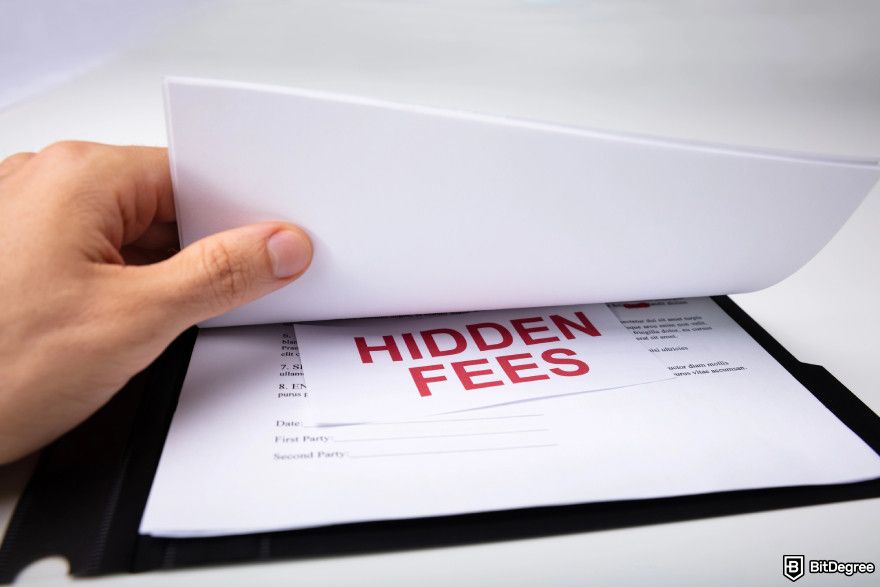 How to turn crypto into cash: a paper with hidden fees written on it.