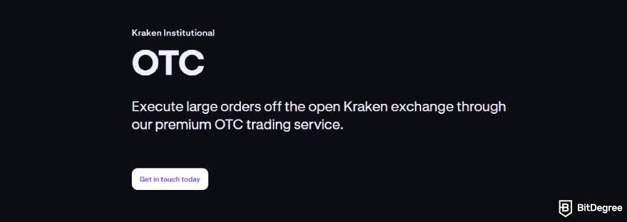 How to turn crypto into cash: Kraken's OTC trading page.