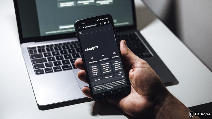 How to use AI for crypto trading: using ChatGPT on a phone.