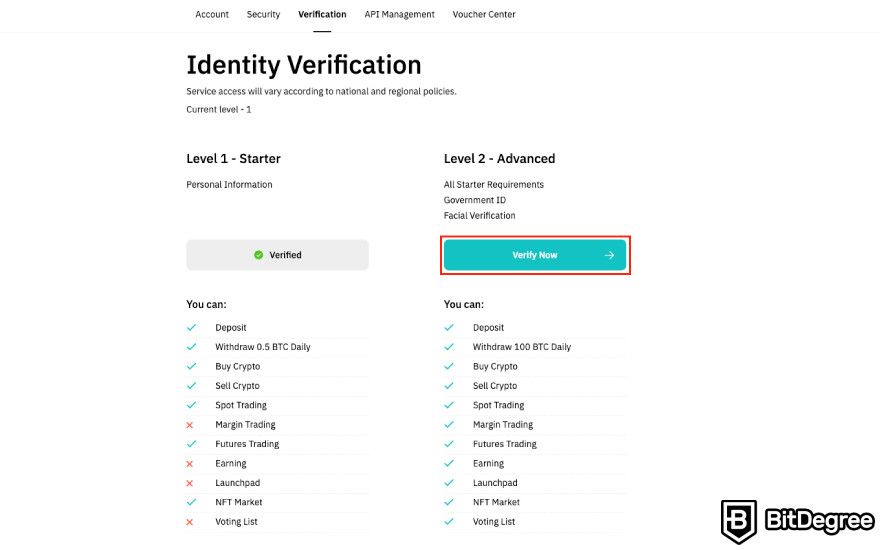 How to use BitMart exchange: starting level 2 KYC verification.