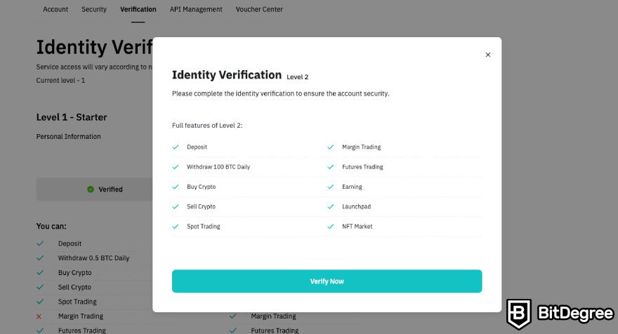 How to use BitMart exchange: level 2 KYC identity verification benefits.