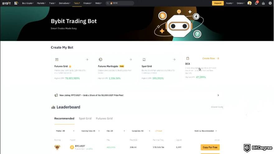 How to use Bybit trading bot: DCA Bot creation.