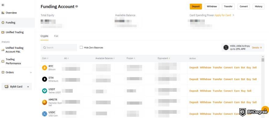 How to Use Bybit Trading Bot: Bybit's deposit page.