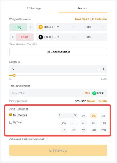 How to use Bybit trading bot: Futures Martingale Bot's auto rebalancing.