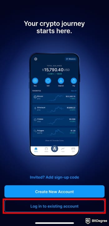 How to use Crypto.com Level Up program: login to your account.