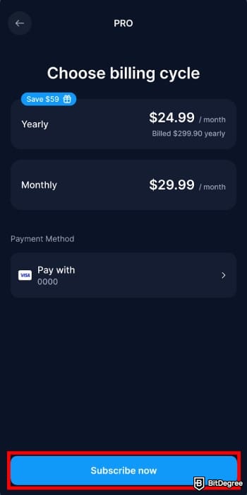 How to use Crypto.com Level Up program: tap subscribe now.