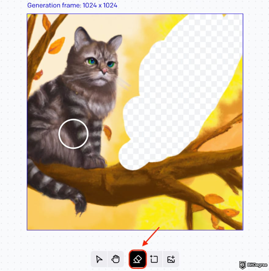 How to use DALL-E: the eraser tool in DALL-E 2.
