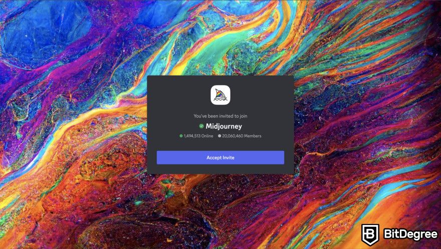 How to use Midjourney: Join the server page.