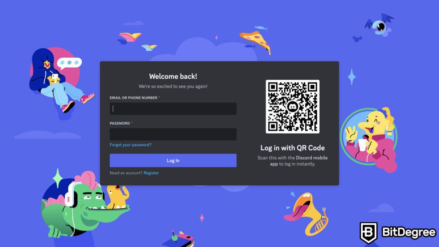 How to use Midjourney: Discord login page.