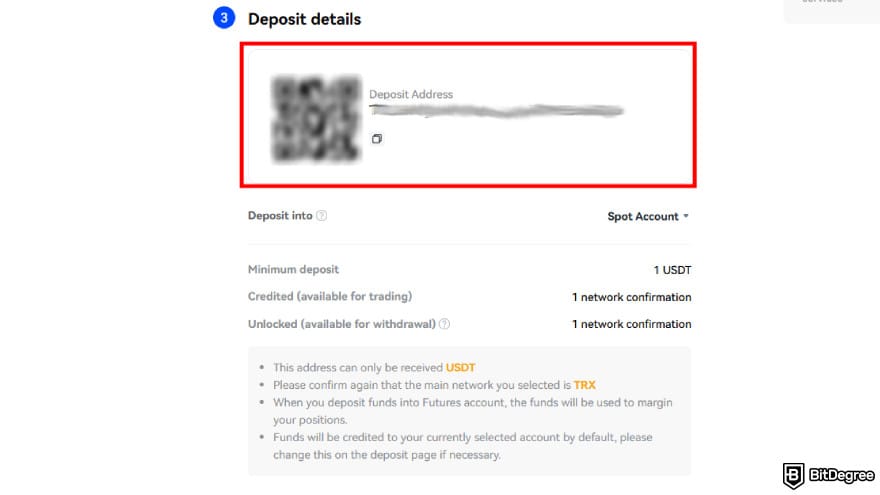 How to use Toobit: copy the address or scan the QR code.