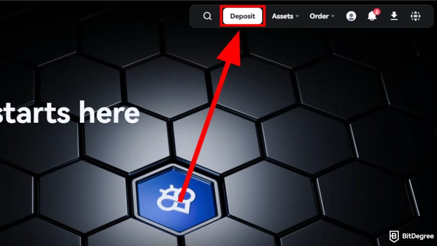 How to use Toobit: select deposit option.