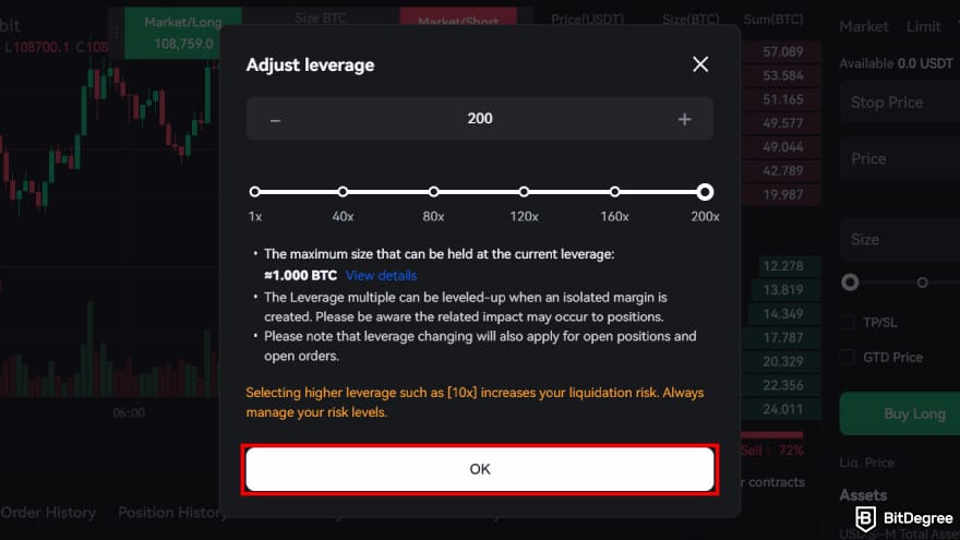 How to use Toobit: set the leverage.