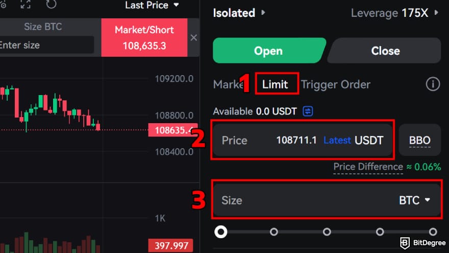 How to use Toobit: set your order.