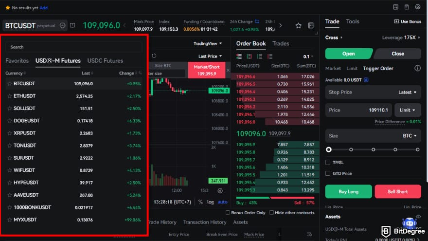 How to use Toobit: available pairs.