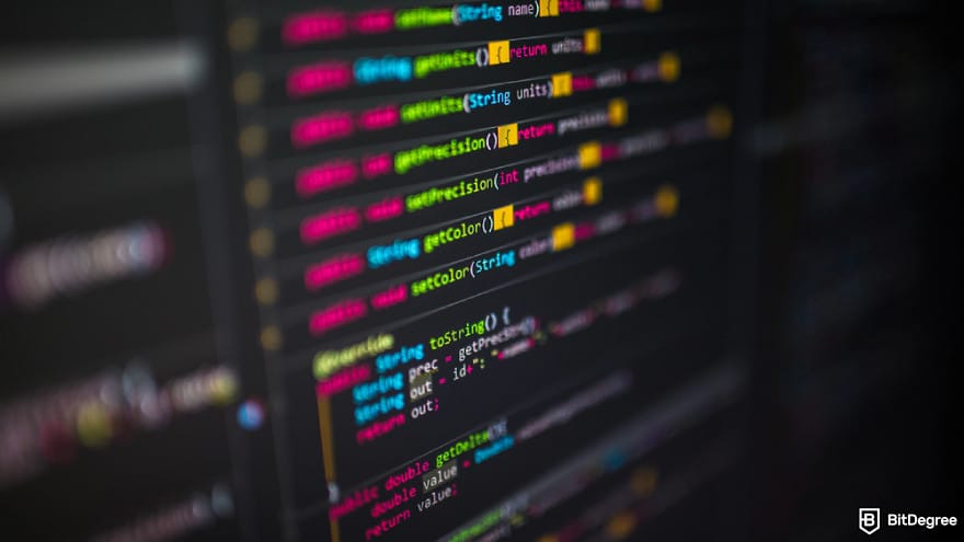 How to use Toobit: lines of code on computer screen.