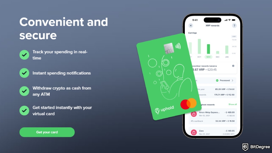 How to use Uphold: crypto debit card from Uphold.