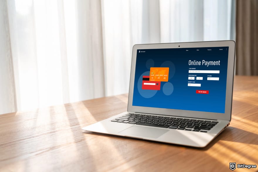 How to wire money: a PC screen showing the sign-up page for an online payment website.