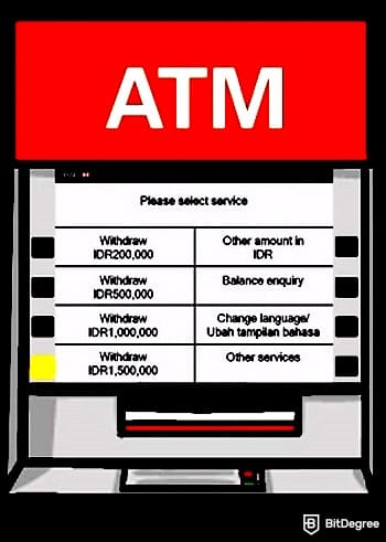 How to withdraw cash from credit card: the withdrawal amount options displayed on the HSBC's ATM.