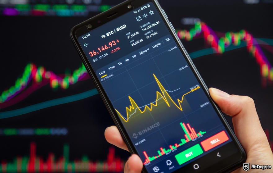 How to Withdraw From Binance in Nigeria: Binance trading page on phone.