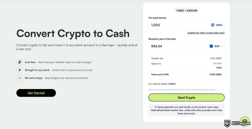 How to Withdraw From Binance in Nigeria: Ogvio cash out crypto page.